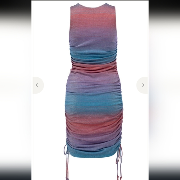LE SUPERBE, Baccara Tank Dress -Metallic Surf Stripe, Pink/Blue/Purple, Size Med - Picture 3 of 14